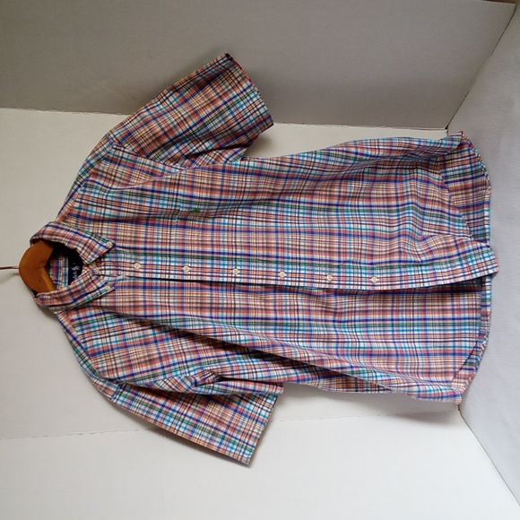 Ralph Lauren Men's Plaid Collared Button Down Shirt Pink Size 32X33